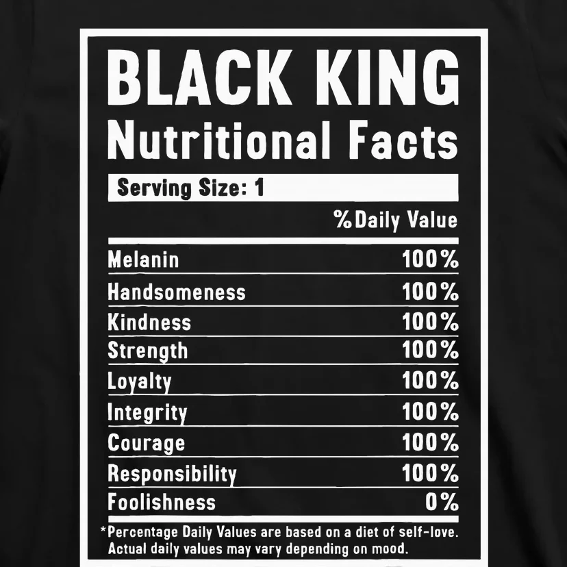 Black King Nutritional Facts T-Shirt