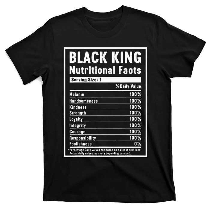 Black King Nutritional Facts T-Shirt