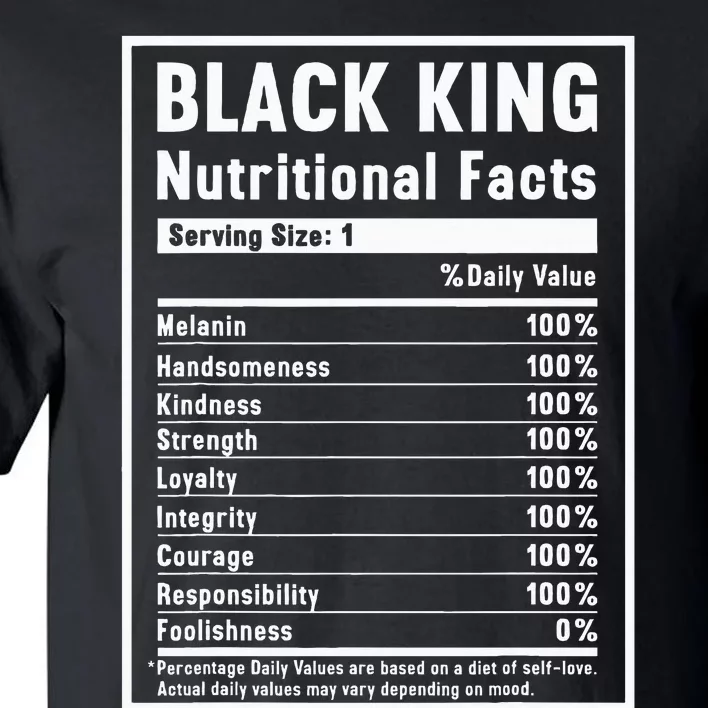 Black King Nutritional Facts Tall T-Shirt