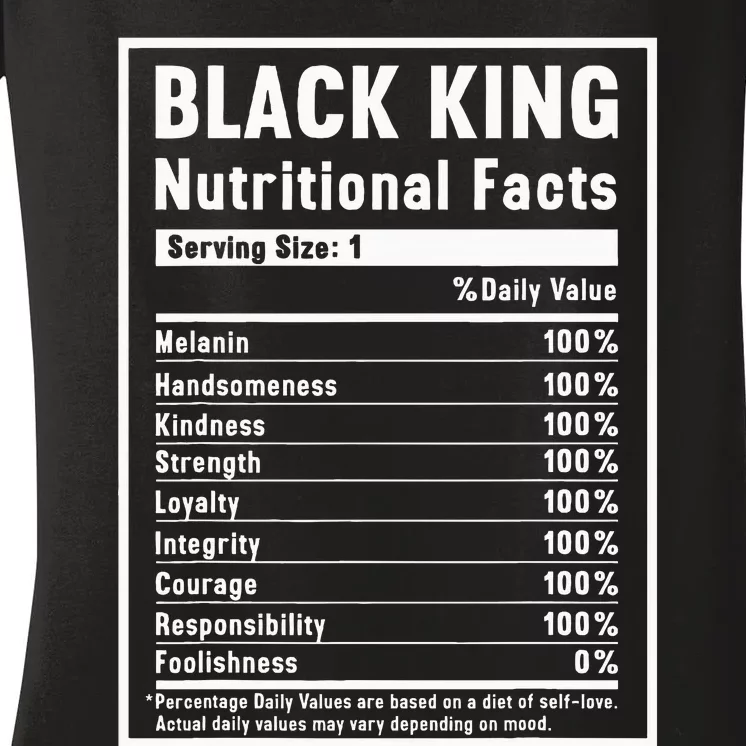 Black King Nutritional Facts Women's V-Neck T-Shirt