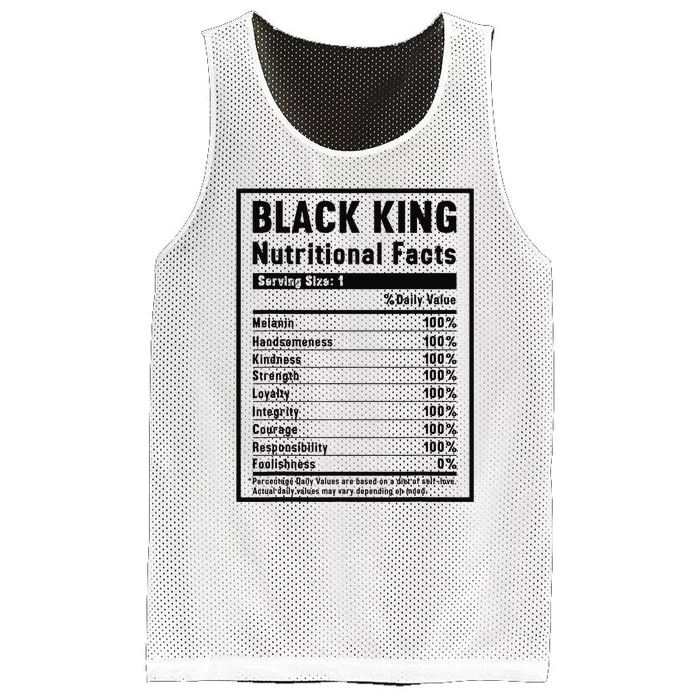 Black King Nutritional Facts Mesh Reversible Basketball Jersey Tank