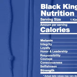 Black King Nutritional Facts Gift Full Zip Hoodie