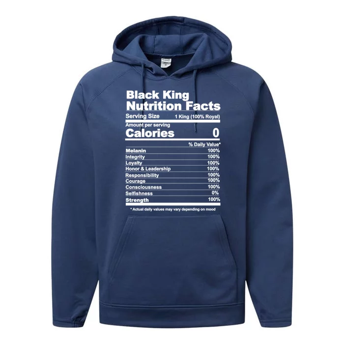 Black King Nutritional Facts Gift Performance Fleece Hoodie