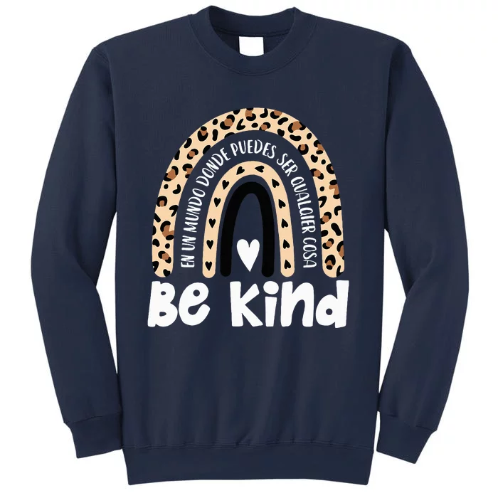 Be Kind Orange Unity Day Rainbow ASL Sé Amble Spanish Crew Sweatshirt