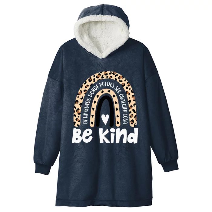 Be Kind Orange Unity Day Rainbow ASL Sé Amble Spanish Crew Hooded Wearable Blanket