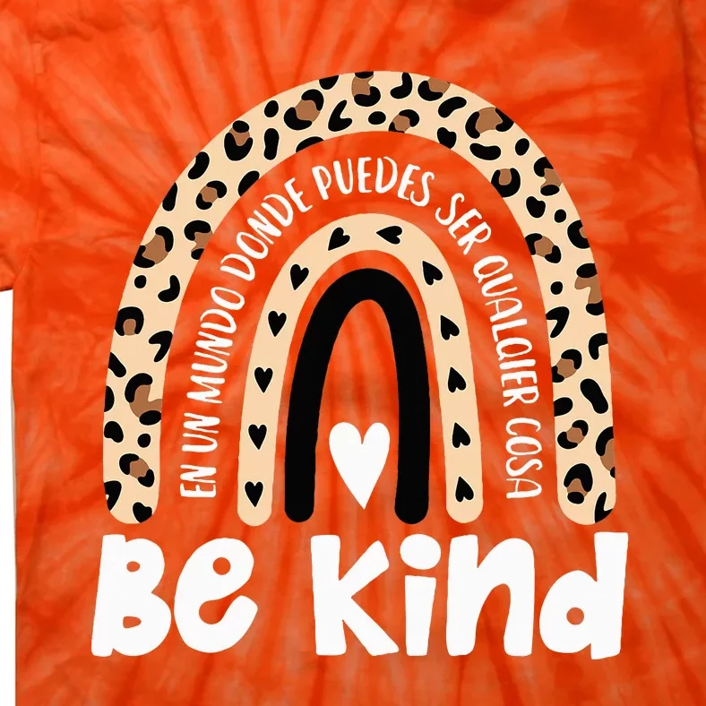 Be Kind Orange Unity Day Rainbow ASL Sé Amble Spanish Crew Tie-Dye T-Shirt