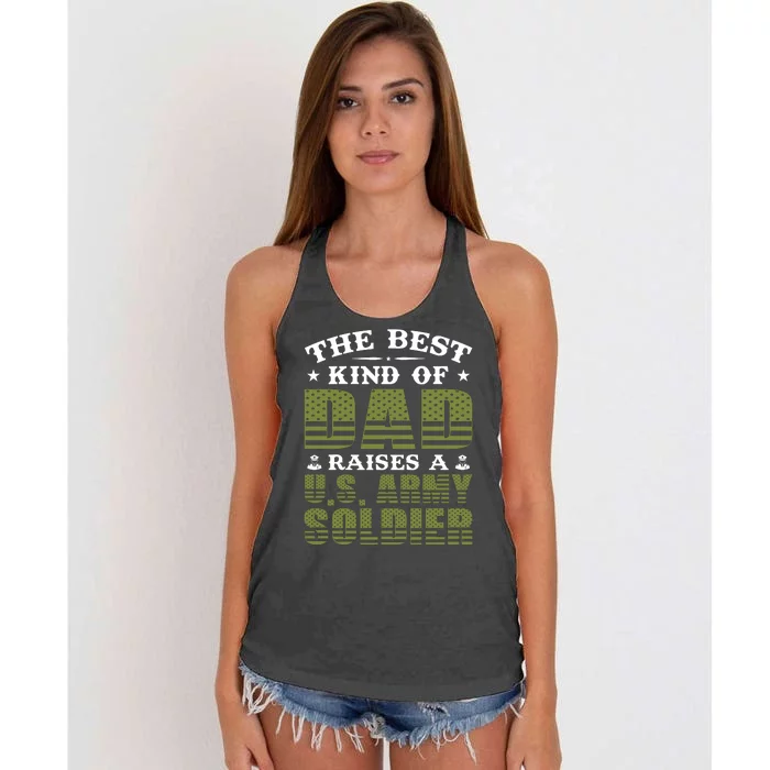 Best Kind Of Dad Raised A US Army Soldier Women's Knotted Racerback Tank