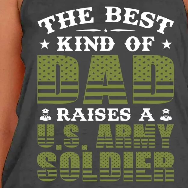 Best Kind Of Dad Raised A US Army Soldier Women's Knotted Racerback Tank