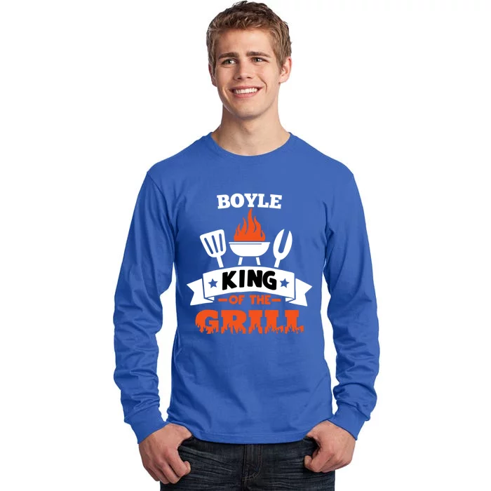 Boyle King Of The Grill Grilling Bbq Chef Master Cooking Gift Tall Long Sleeve T-Shirt