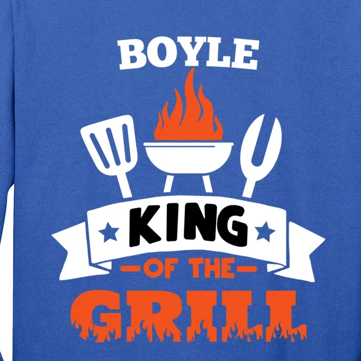 Boyle King Of The Grill Grilling Bbq Chef Master Cooking Gift Tall Long Sleeve T-Shirt