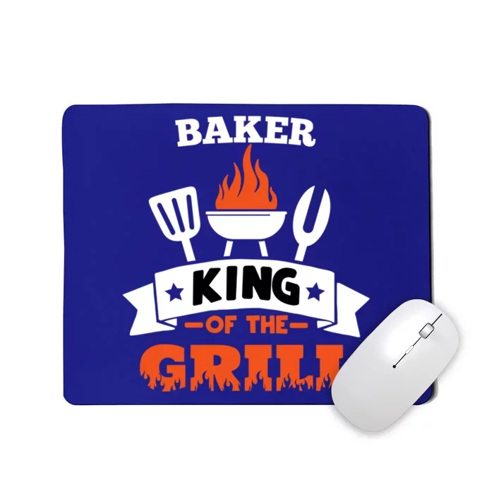 Baker King Of The Grill Grilling Bbq Chef Master Cooking Gift Mousepad