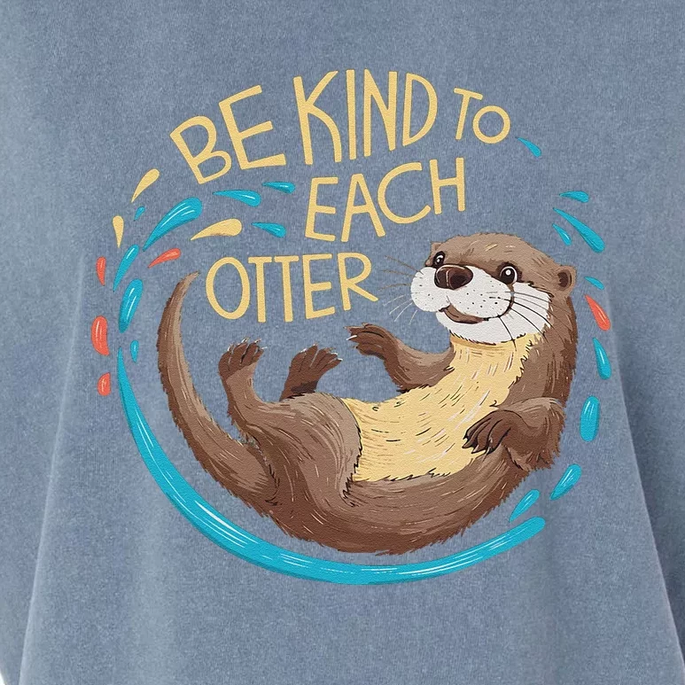 Be Kind Otter Pun Cute Garment-Dyed Women's Muscle Tee