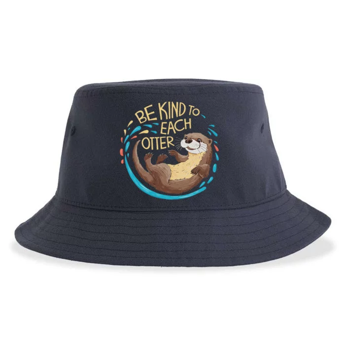 Be Kind Otter Pun Cute Sustainable Bucket Hat