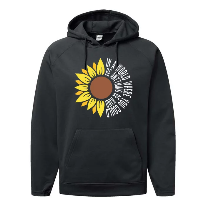 Be Kind Orange Flower Anti Bullying Awareness Unity Day Performance Fleece Hoodie