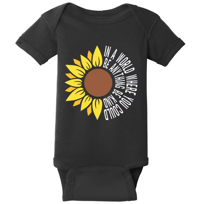 Be Kind Orange Flower Anti Bullying Awareness Unity Day Baby Bodysuit