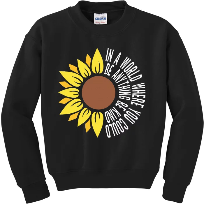 Be Kind Orange Flower Anti Bullying Awareness Unity Day Kids Sweatshirt