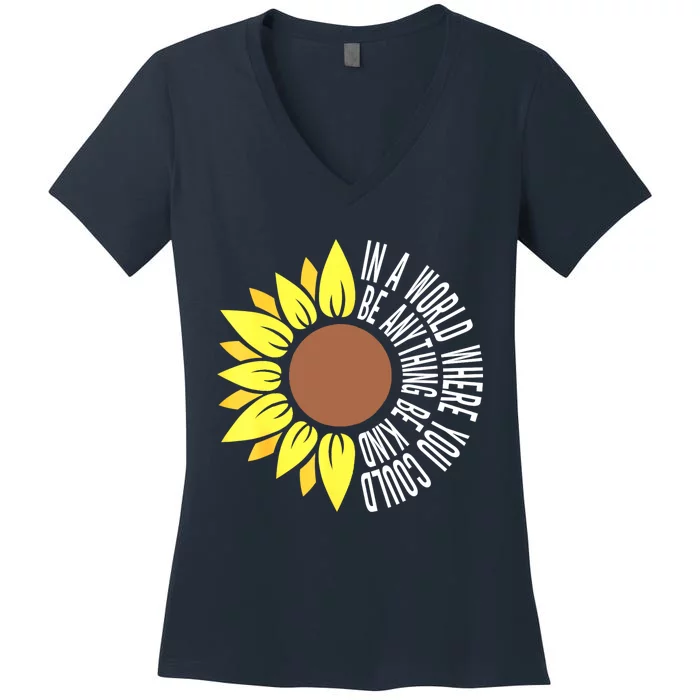 Be Kind Orange Flower Anti Bullying Awareness Unity Day Women's V-Neck T-Shirt