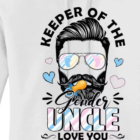 Beard Keeper Of Gender Uncle Loves You Gender Reveal Women's Pullover Hoodie