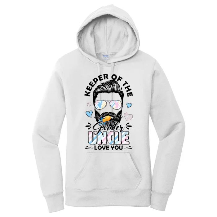 Beard Keeper Of Gender Uncle Loves You Gender Reveal Women's Pullover Hoodie