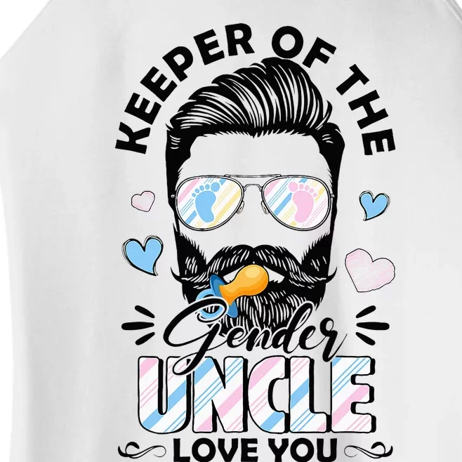 Beard Keeper Of Gender Uncle Loves You Gender Reveal Women’s Perfect Tri Rocker Tank