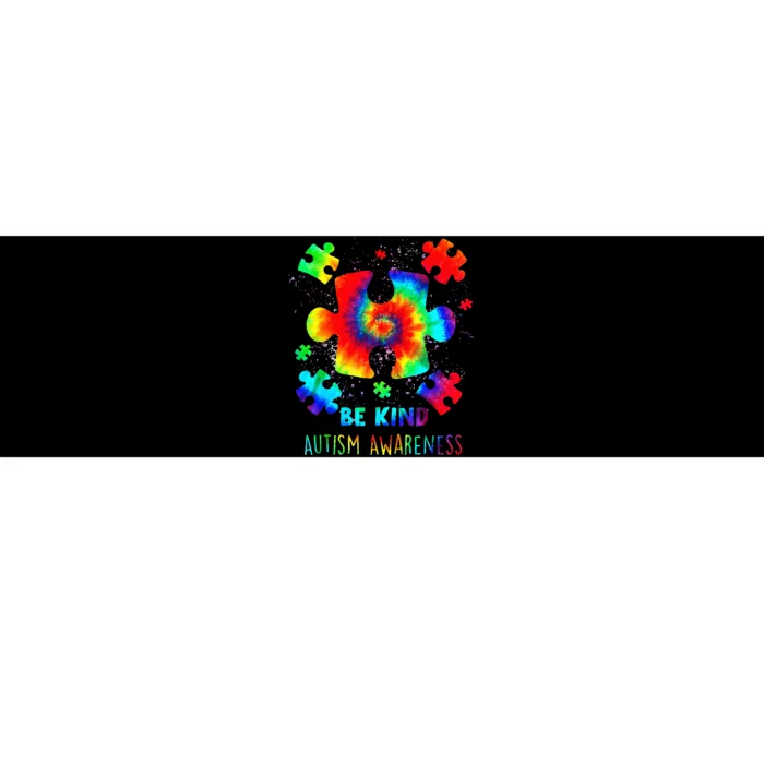 Be Kind Puzzle Pieces Tie Dye Autism Awareness Bumper Sticker