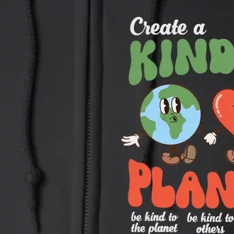 Be Kind Planet Save Earth Day Retro Groovy Environment Full Zip Hoodie