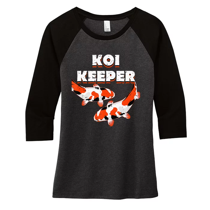 Butterfly Koi Pond Showa Koi Fish Tancho Sanke Kohaku Koi Women's Tri-Blend 3/4-Sleeve Raglan Shirt