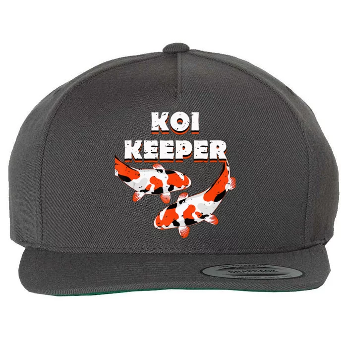 Butterfly Koi Pond Showa Koi Fish Tancho Sanke Kohaku Koi Wool Snapback Cap