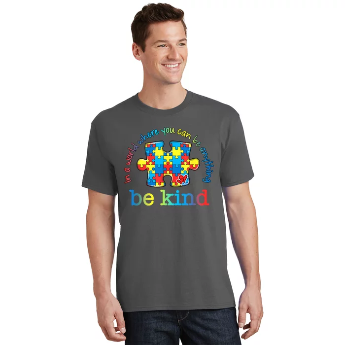 Be Kind Puzzle Rainbow Choose Kindness Autism Awareness Gift T-Shirt