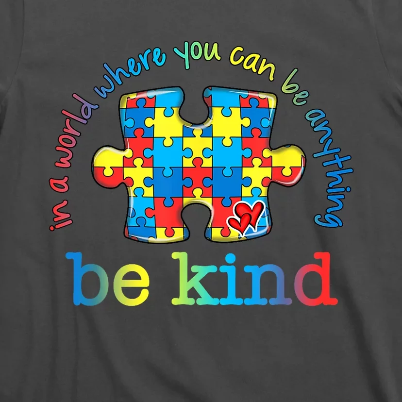 Be Kind Puzzle Rainbow Choose Kindness Autism Awareness Gift T-Shirt