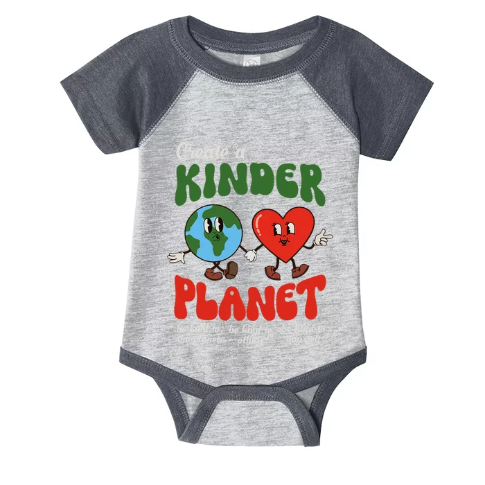 Be Kind Planet Save Earth Day Retro Groovy Environment Infant Baby Jersey Bodysuit