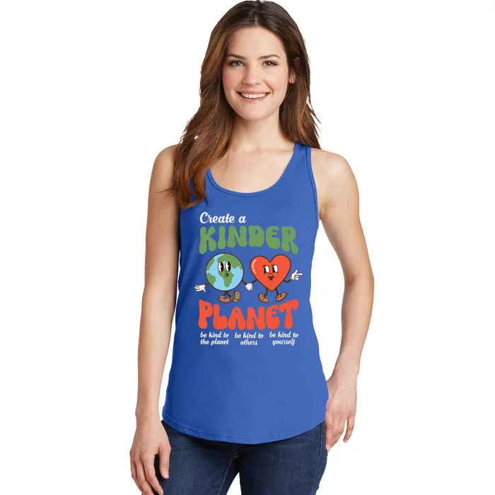 Be Kind Planet Save Earth Day Retro Gift Ladies Essential Tank