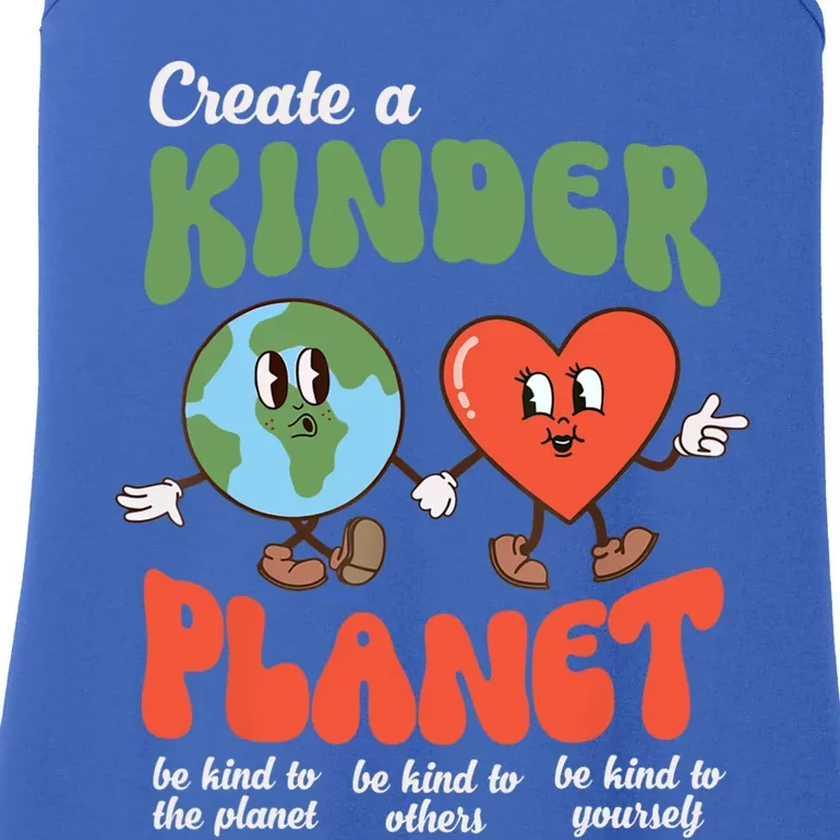 Be Kind Planet Save Earth Day Retro Gift Ladies Essential Tank