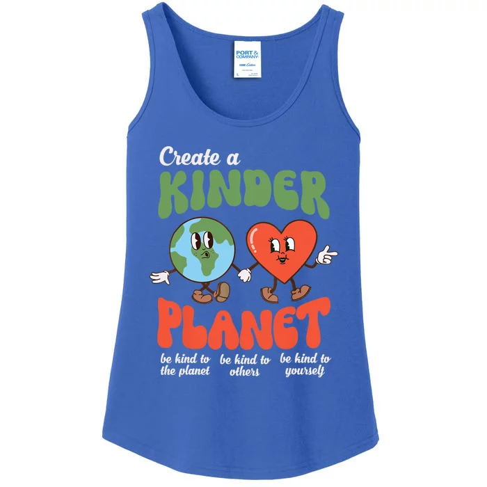 Be Kind Planet Save Earth Day Retro Gift Ladies Essential Tank