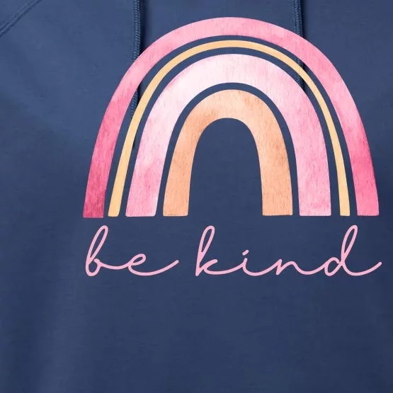 Be Kind Pink Rainbow Cute Gift Performance Fleece Hoodie