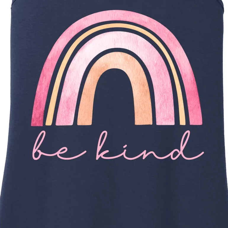 Be Kind Pink Rainbow Cute Gift Ladies Essential Tank