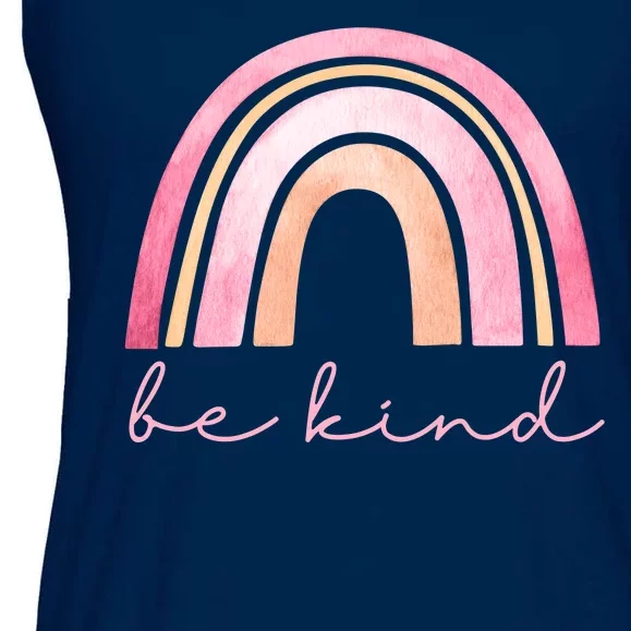 Be Kind Pink Rainbow Cute Gift Ladies Essential Flowy Tank