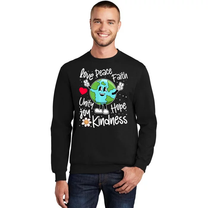 Be Kind Peace On Earth Anti Bullying Erath UNITY DAY Orange Tall Sweatshirt