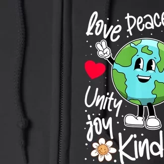 Be Kind Peace On Earth Anti Bullying Erath UNITY DAY Orange Full Zip Hoodie