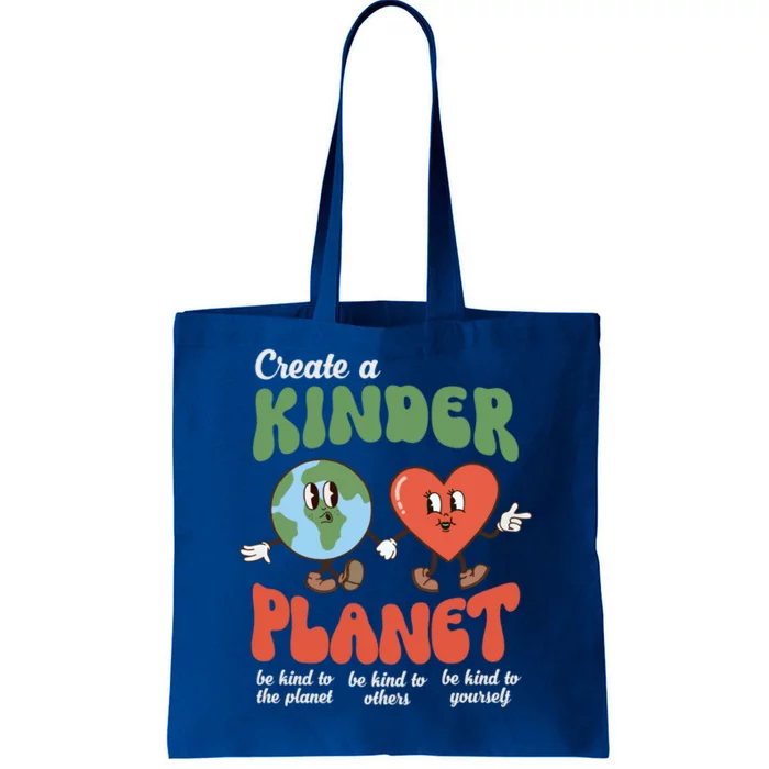 Be Kind Planet Save Earth Day Retro Groovy Environt Gift Tote Bag