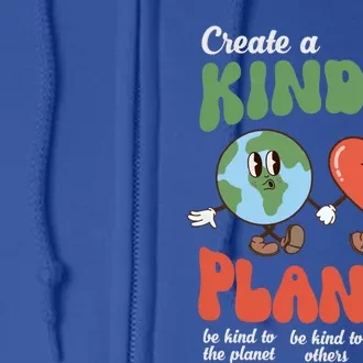 Be Kind Planet Save Earth Day Retro Groovy Environt Gift Full Zip Hoodie