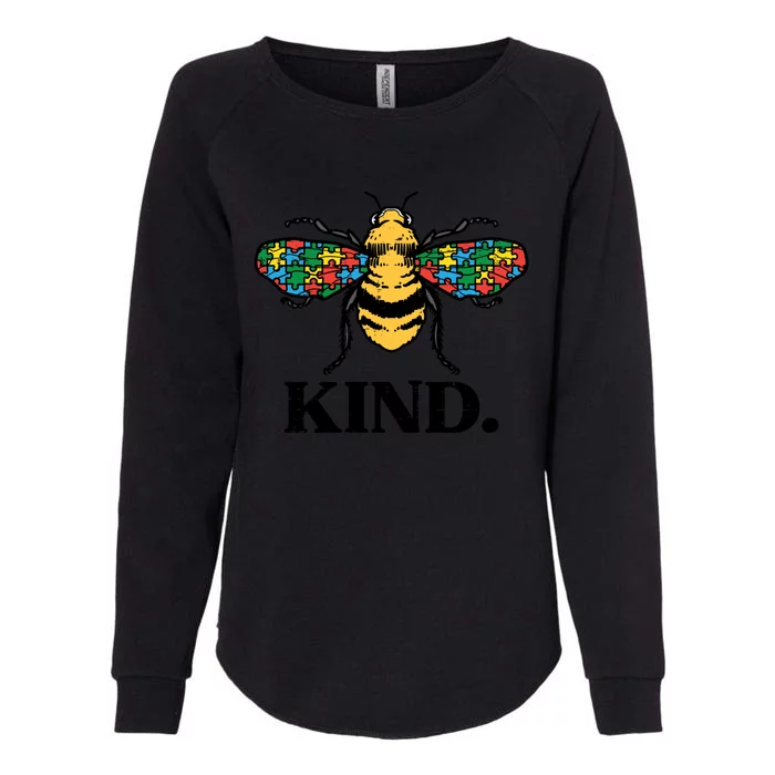 Bee Kind Puzzle Cute Autism Awareness Acceptance Autistic Cool Gift Womens California Wash Sweatshirt