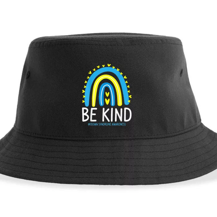 Be Kind Rainbow World Down Syndrome Awareness Day Sustainable Bucket Hat