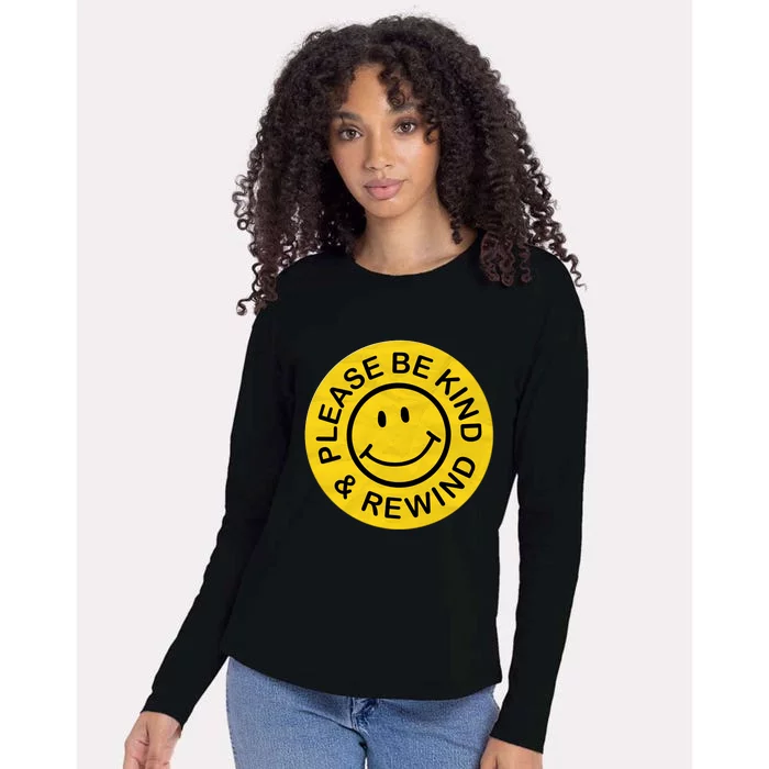 Be Kind Rewind Gift Retro Nostalgia Sticker 80s 90s Gift Womens Cotton Relaxed Long Sleeve T-Shirt