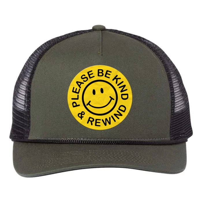 Be Kind Rewind Gift Retro Nostalgia Sticker 80s 90s Gift Retro Rope Trucker Hat Cap