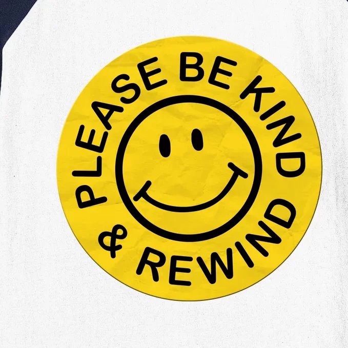 Be Kind Rewind Gift Retro Nostalgia Sticker 80s 90s Gift Baseball Sleeve Shirt