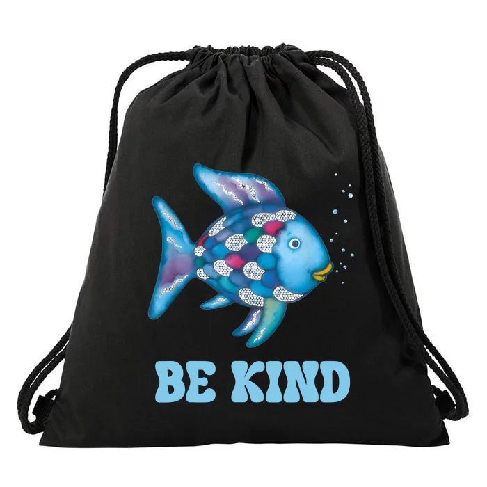 Be Kind Rainbow Fish Teacher Life Teaching Back To School Drawstring Bag