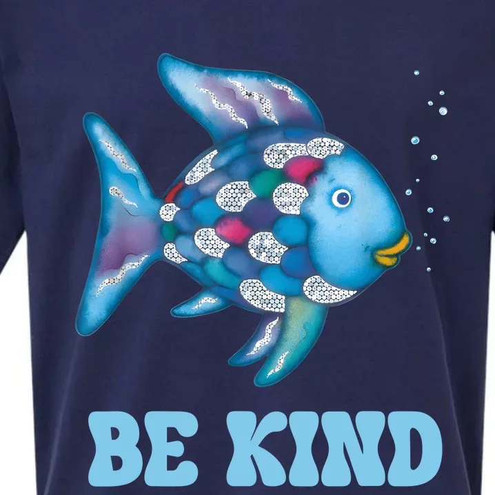 Be Kind Rainbow Fish Teacher Life Teaching Back To School Sueded Cloud Jersey T-Shirt