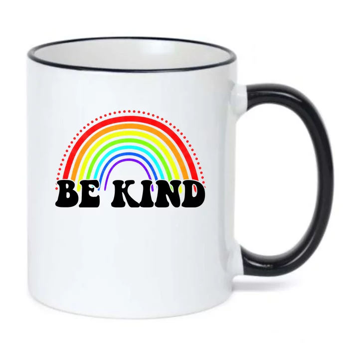 Be Kind Rainbow Positive Quote Black Color Changing Mug