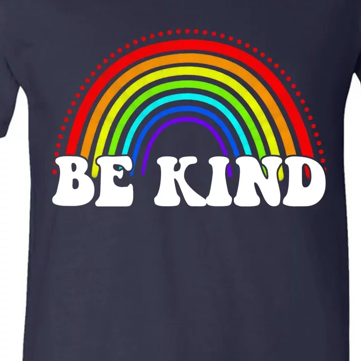 Be Kind Rainbow Positive Quote V-Neck T-Shirt